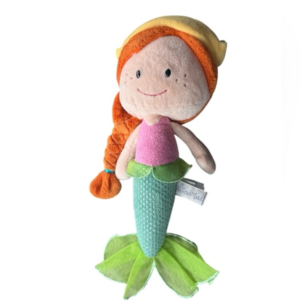 Nici‎ Wonderland Princess Mermaid Plush Doll-Orange Hair & Green Tail-Washable